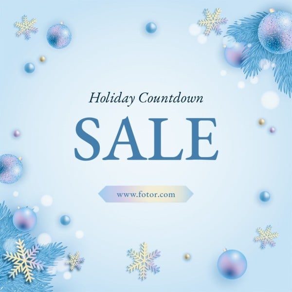 Blue Holiday Christmas Sale Promotion Instagram Post
