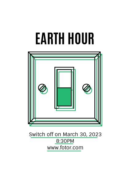 ecology, power, electricity, Earth Hour Flyer Template