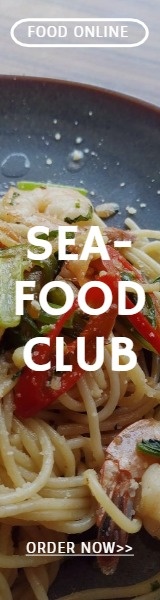 Seafood Club Online Advertisement Banner Wide Skyscraper