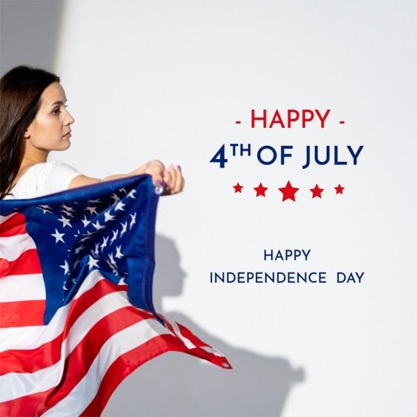 independence day, america, celebration, Gray Clean Happy 4th Of July Instagram Post Template