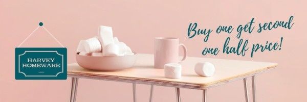 house, store, shop, Pink Homeware Sale Banner Twitter Cover Template