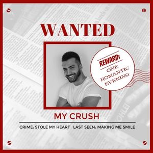 valentine, couple, romantic, Wanted Poster Instagram Post Template