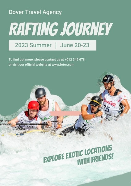Green Rafting Journey Poster
