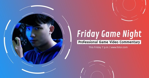 Gradient Professional Video Game Night Facebook Event Cover