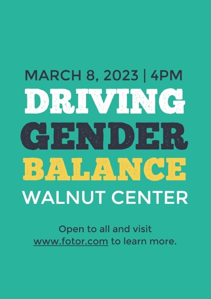 Green Gender Balance Campaign Poster