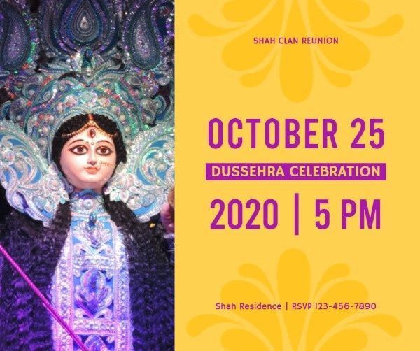 dussehra, festival, indian, Simple Celebration Facebook Post Template