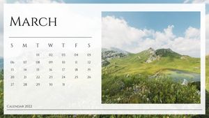 monthly, yearly, monthly calendar, Green Nature 2022 Calendar Template