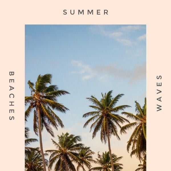 summer beach, beach, wave, Summer Coast Instagram Post Template