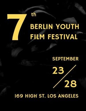 celebration, minimalist, balck, Black Berlin Youth Film Festival Program Template