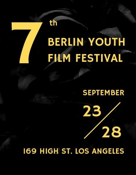 celebration, minimalist, balck, Black Berlin Youth Film Festival Program Template