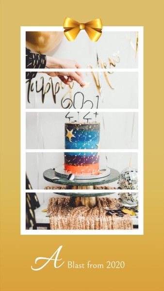 new year, social media, quote, White Gold Polaroid Blast Photo Collage 9:16 Template
