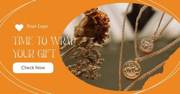 Orange Luxury Necklace Branding Facebook App Ad