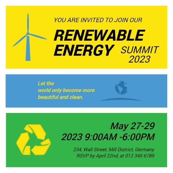 绿色能源会议邀请函 Instagram帖子