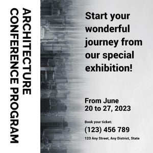 show, art, architecture, Conference Program Instagram Post Template