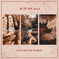autumn, fall, maple, Yellow Leaves Travel Photo Collage Instagram Post Template