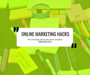hacks, blog, photo, Yellow Online Marketing Website Facebook Post Template