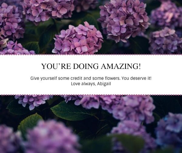 proud, amazing, lifestyle, Purple Flower Encouragement Compliment Facebook Post Template
