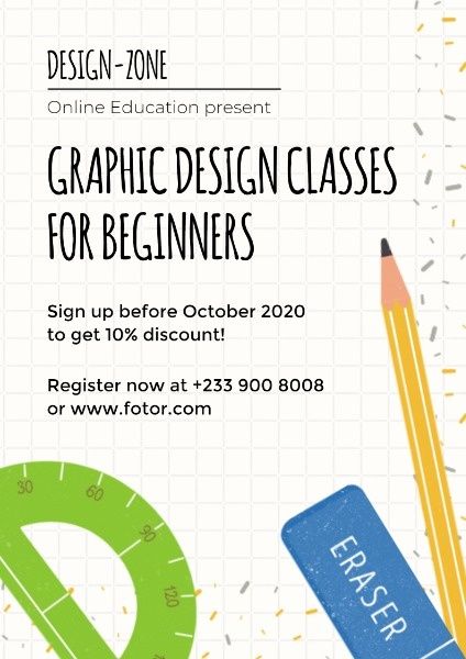 graphic design, painting, education, White Design-Zone Poster Template