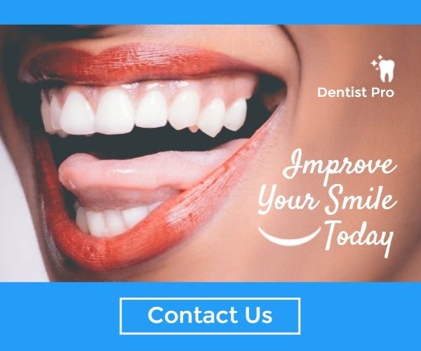 蓝色牙科诊所在线广告 中尺寸广告