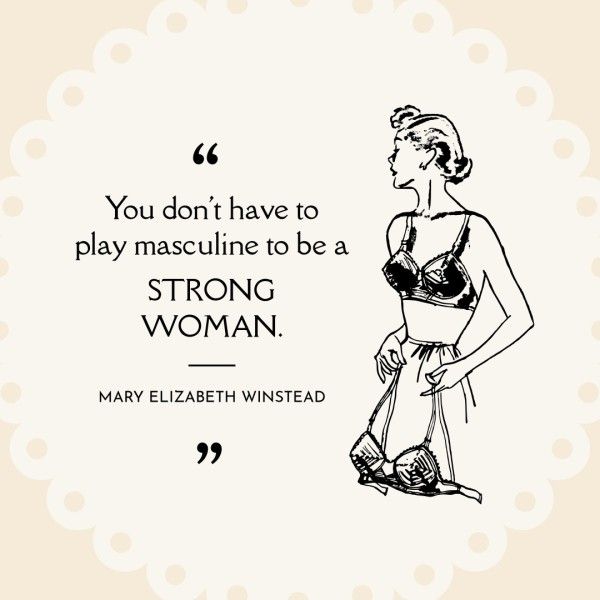 woman, lady, feminine, Beige Vintage Illustration Women's Day Quote Instagram Post Template
