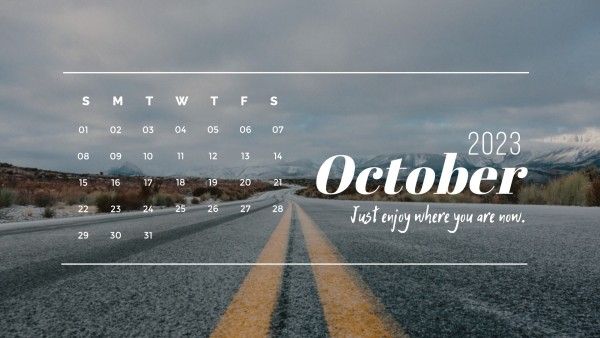 calender, photo, october, Road Calendar Template
