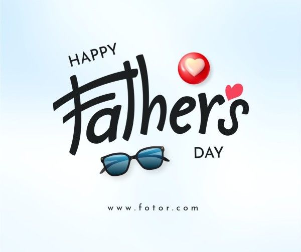 greeting, wish, blessing, Blue Gradient 3d Happy Father's Day Facebook Post Template