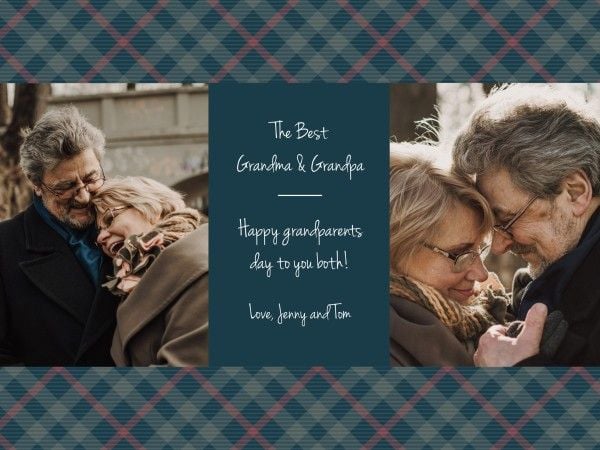 wishes, greeting card, grandfather, Dark Happy Grandparents Day Card Template
