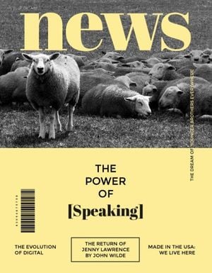 speaking, newspaper, media, Yellow News Magazine Cover Template