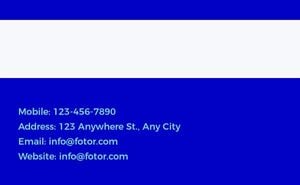 studio, simple, white blue, Blue And White Construction Company Business Card Template