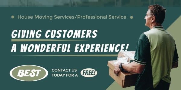 moving house, delivery, worker, House Moving Service Twitter Post Template