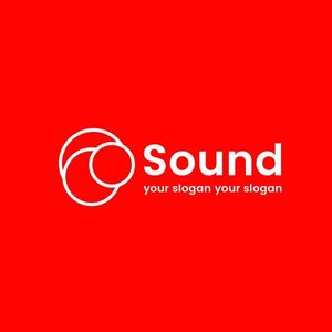 music, slogan, circle, Red Sound Logo Template