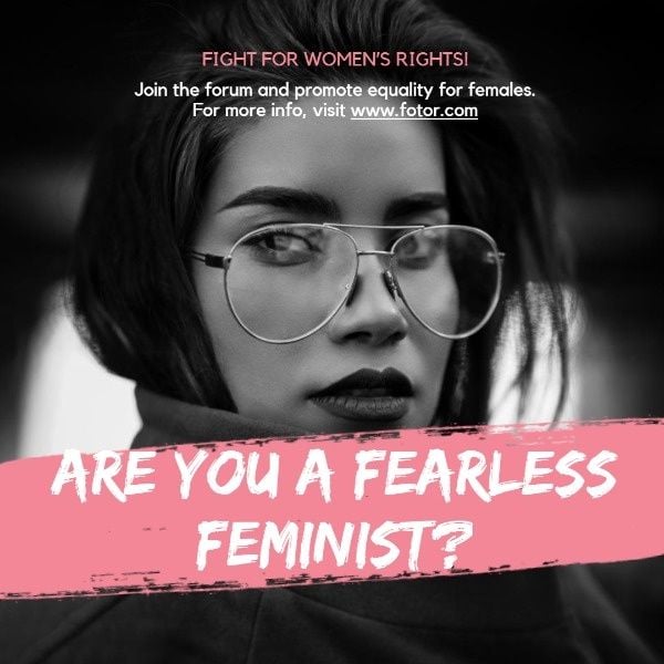 fight for women‘s rights, euqal, equality, Black Feminist Campaign Poster Instagram Post Template