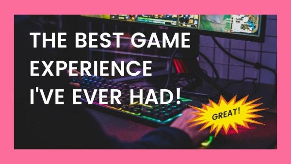 games, conclusion, advertisement, Pink Game Experience Youtube Thumbnail Template