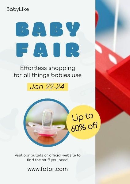 婴儿用品在线销售海报 英文海报