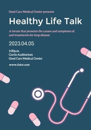 medical, speech, medicine, Healthy Life Talk Flyer Template