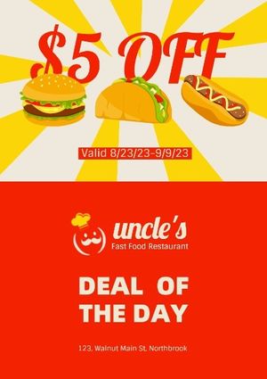 restaurant, sale, promotion, Fast Food Discount Ads Poster Template