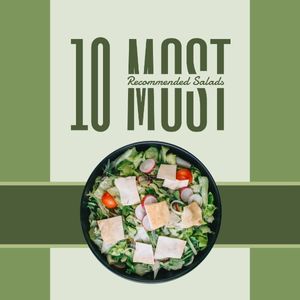 food, fruit, restaurant, Simple Salads Recommendation Instagram Post Template
