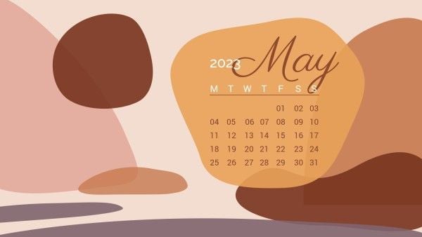 抽象カラーブロック月間カレンダー カレンダー