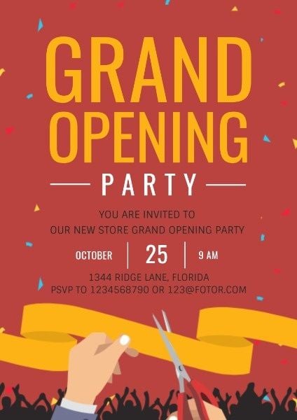 grand opening party, opening party, party, Grand Opening Flyer Template