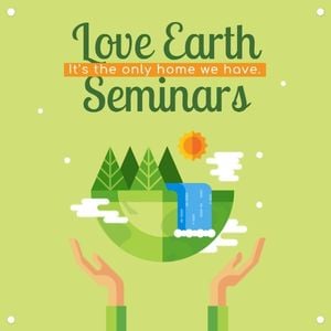 环保, seminars, green, Love Earth Seminar Instagram Post Template