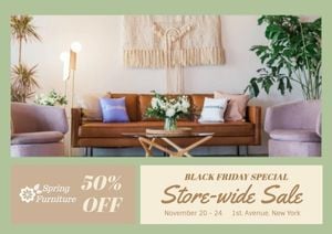black friday, discount, house, Spring Furniture Sales Postal Card Postcard Template