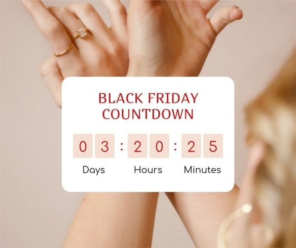 Pink Black Friday Countdown Facebook Post