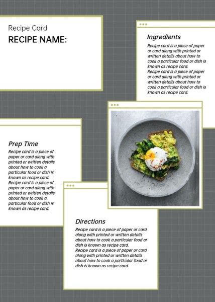 Gray Food Veggie Cocktail Recipe Recipe Card