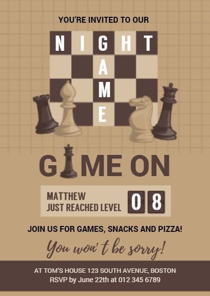 games, fun, entertainment, Game Party Invitation Template