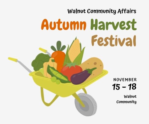 event, party, campaign, Simple Autumn Harvest Festival Facebook Post Template