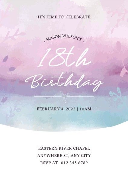 celebration, party, event, Soft Pink And Blue Birthday Invitation Poster Template