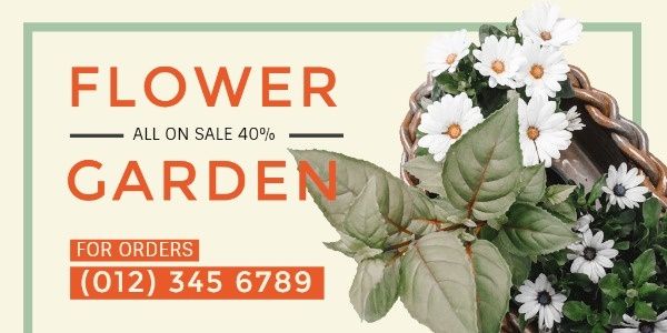 floria, promotion, discount, Flower Store Sale Twitter Post Template