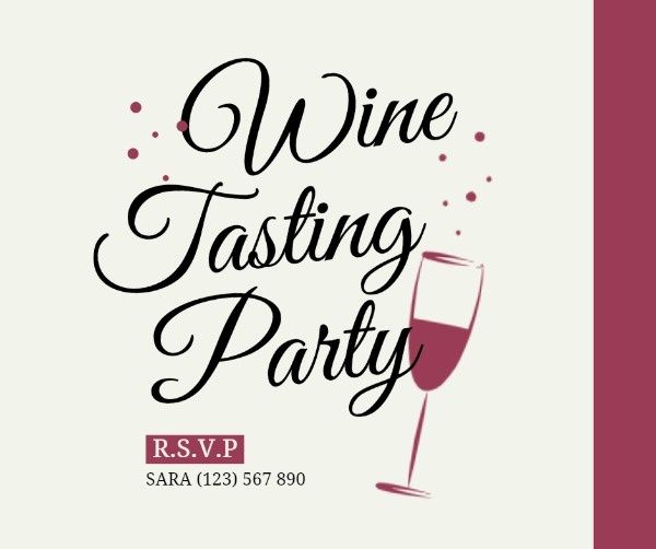 gathering, celebration, drink, Red Glass Wine Tasting Party Facebook Post Template