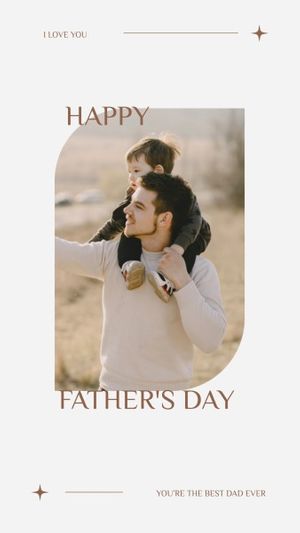 dad, kid, baby, White Elegant Father's Day Greeting Instagram Story Template
