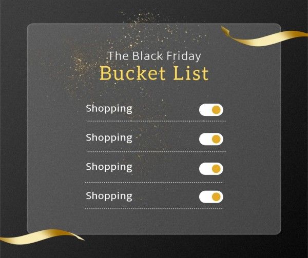 e-commerce, online shopping, promotion, Black Friday Bucket List Facebook Post Template
